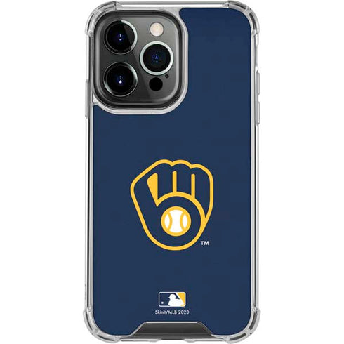 MLB Milwaukee Brewers - Solid Distressed iPhone 16 Pro Clear Case